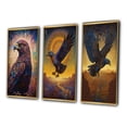 thumbnail image 3 of Designart "Eagle Gaze Majestic Illustration" Animals Eagle Framed Wall Art Set Of 3 - Blue Eagle Frame Gallery Set For Office Decor, 3 of 6