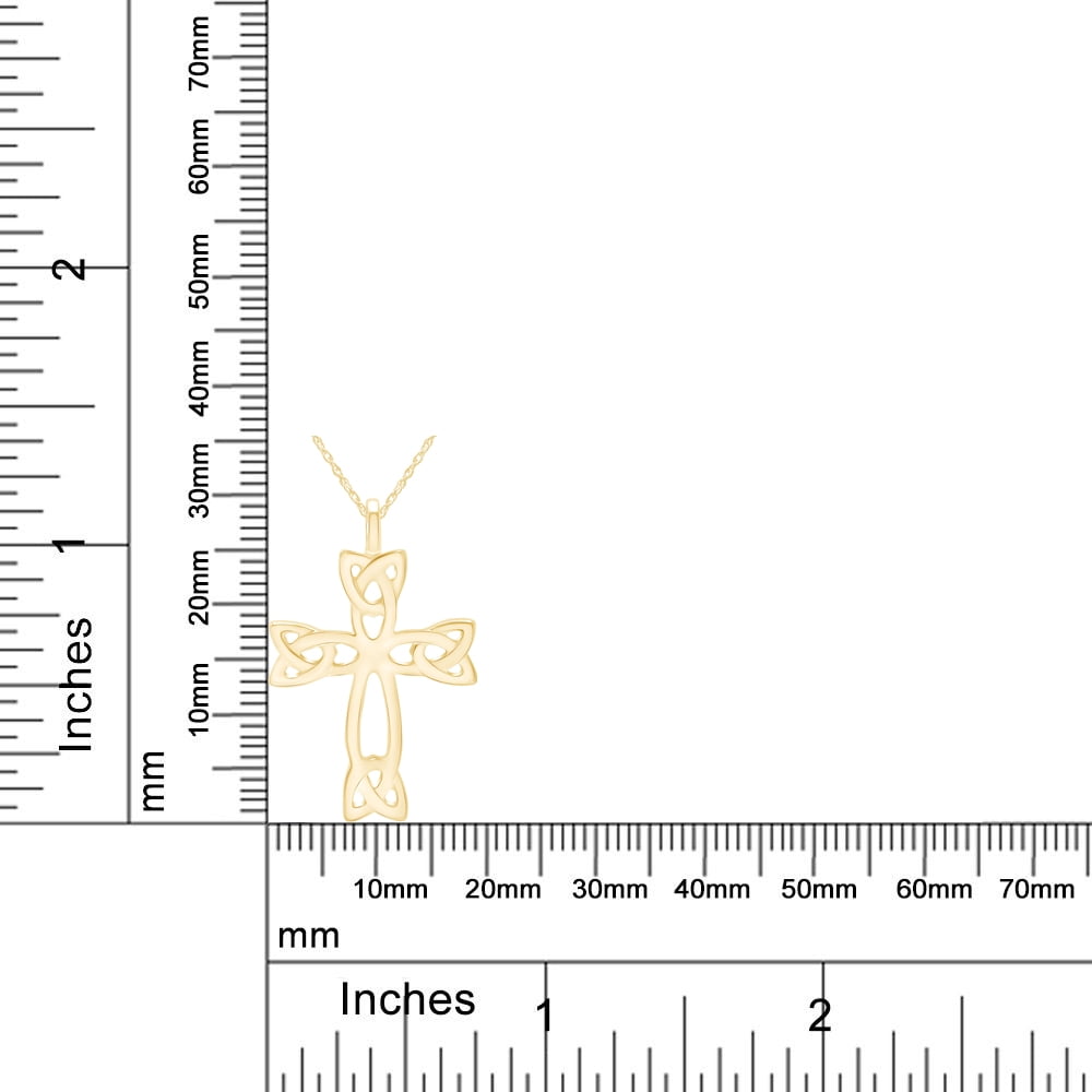 AFFY Celtic Cross Pendant Necklace for Women 14K Yellow Gold over Sterling Silver
