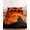 Burnt Orange, Black, Copper, Sepia, variant on King Size Fitted Sheet Set - Orange Witch Halloween 3 Piece Bedding Sets 16" Deep Pocket Fitted Sheet with 2 Pillowcases, Black Tree Bats Castle Brushed Microfiber Hotel Luxury Bed Sheets