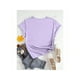 thumbnail image 2 of Camiseta de manga corta y cuello redondo para mujer con estampado de oso para uso casual en primavera y verano Color Lila Talla Chica Marca Emil SaEs, 2 of 4