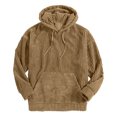 thumbnail image 5 of Yiaimeir Mens Ribbed Knit Pullover Hoodie Long Sleeve Casual Loose Fit Hooded Sweatshirt with Kangaroo Pocket for Everyday Wear, 5 of 5