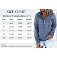 thumbnail image 6 of MOSHU Half Boutton Womens Hoodies Drawstring Hooded Sweatshirts for Woman With Pocket, 6 of 10