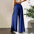 thumbnail image 4 of Admvng Women's Chiffon Pants Wide Leg Flowy Casual Beach Vacation Trousers, 4 of 7