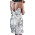 thumbnail image 4 of DYMADE Women Sexy Sequin V-Neck Sling Night Club Dress, 4 of 5
