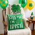 thumbnail image 5 of St. Patrick's Day Pillow Covers 18x18 Inch 4-Piece Set – Green Lucky Clover Design Spring Pillow Covers for Sofa, Couch & Home Holiday Decor(D), 5 of 6