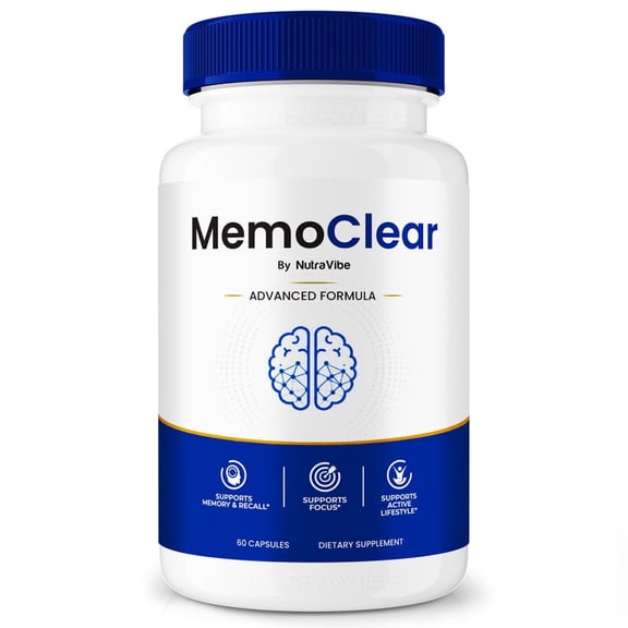 MemoClear Pills – Daily Formula with a Natural Blend to Help Maintain Focus, Memory & Concentration | Clean, Gentle, Easy-to-Swallow Capsules for Everyday Sharpness (60 Capsules)