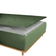 thumbnail image 5 of 6 Piece Sheet has Zipper Sheet Set, Queen Size 6 Inch Deep Pocket, 800 TC, Stripe Moss Color., 5 of 9