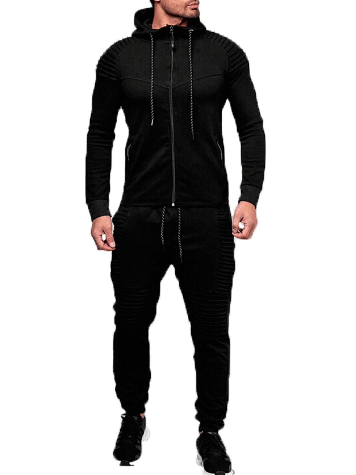 Men's Tracksuit Sport Jacket+Pants Sport Jogging Athletic Trainer Suit ...