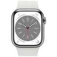 thumbnail image 2 of Restored Premium Apple Watch Series 8 (GPS + Cellular, 41mm) Silver Stainless Steel Case with White Sport Band (Refurbished), 2 of 5