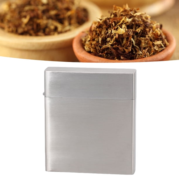 Estuche Para Cigarrillos De Acero Inoxidable Con Capacidad Para 20 Cigarrillos Estuche Para Cigarrillos Portátil Con Tapa Abatible Para Hombres Y Mujeres Plata
