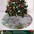 thumbnail image 6 of FMSHPON Butterfly Flower Rabbit Xmas Christmas Tree Skirt Stand Mat for Holiday Party Decoration Indoor Outdoor 48 inches, 6 of 6
