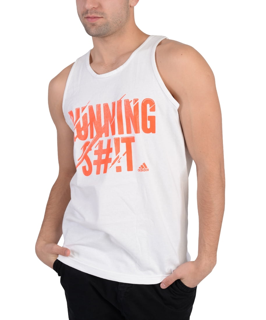 Adidas Adidas Mens Running S!t Tank Top White XXL