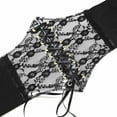 thumbnail image 5 of Women Lace Up Corset Waist Belt Transparent Lace Crochet Petal Elastic Wide Belt For Dress, 5 of 6