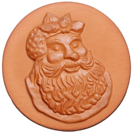 RYCRAFT 2" Round Cookie Stamp with Handle & Recipe Booklet--Old Saint Nick