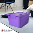 thumbnail image 4 of Life Story Contenedores Apilables De Plástico Con Tapa De 55 Cuartos De Galón, Paquete De 12, Color Morado, 4 of 5