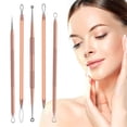 thumbnail image 3 of Blackhead Remover, Pimple Popper, Face Skin Care Kit, Professional Comedone Blemish,  Zit, Whitehead Extractor, 5 Piece Surgical Grade Stainless Steel Tools & Travel Case (Rose Gold), 3 of 7