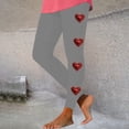 thumbnail image 2 of lcziwo Women's Valentine Day Leggings Novelty Letter Graphic Print Tight Yoga Pants Casual Elastic High Waisted Tummy Control Sport Leggings Gray L, 2 of 7