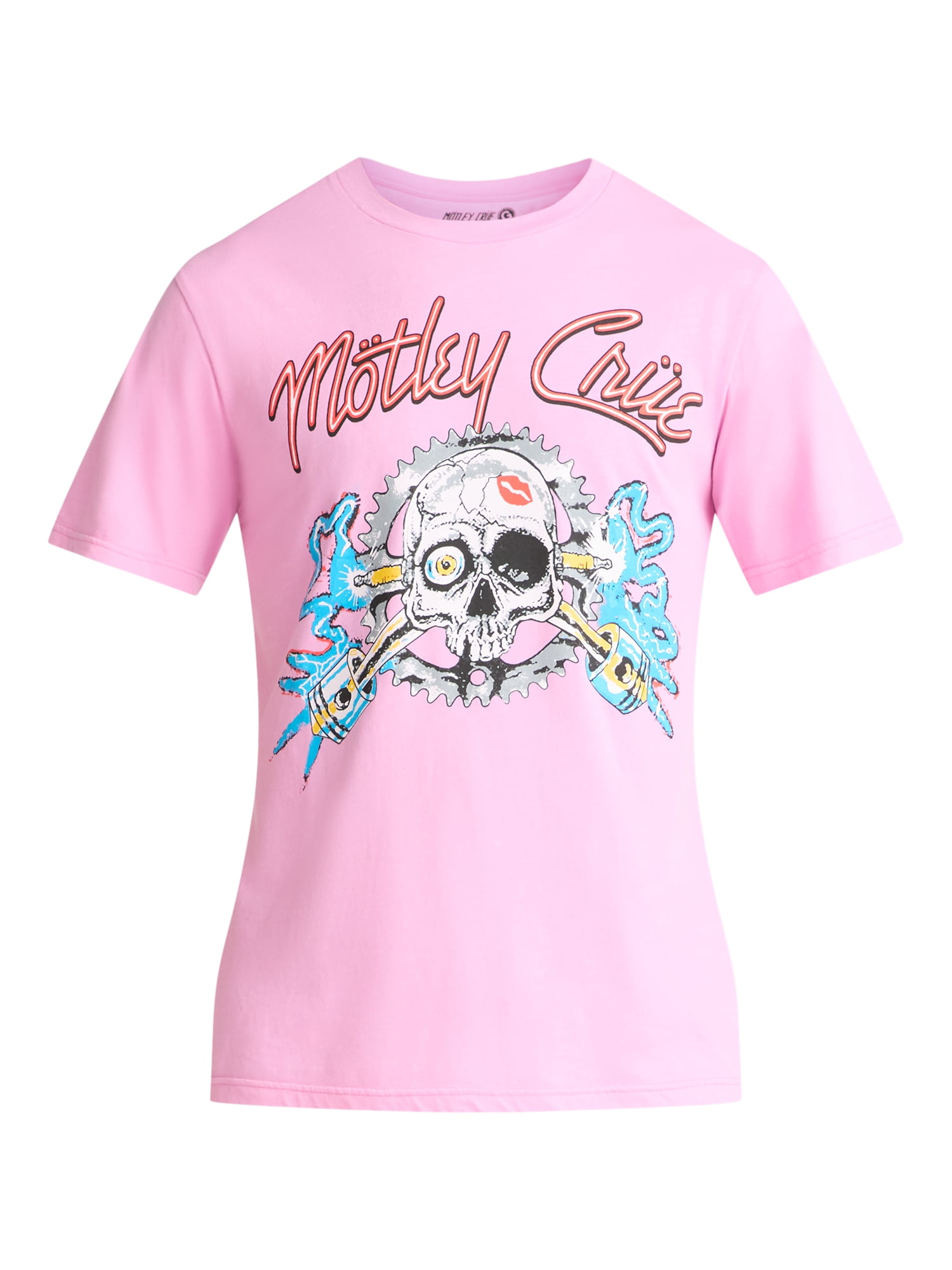 Motley Crue Men's and Big Men's Skull Pistons Graphic Tee, Sizes S-3XL