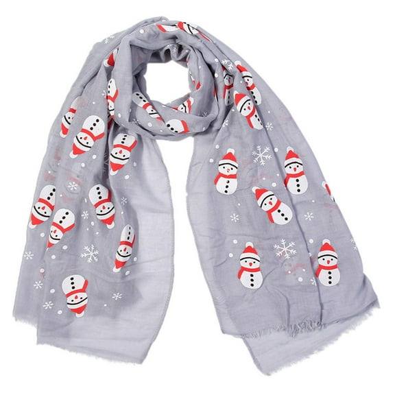 Lilgiuy Women Christmas Festive Winter Elk Print Warm Winter Snow flake Scarf Fall Fashion for 2022 Spring Winter