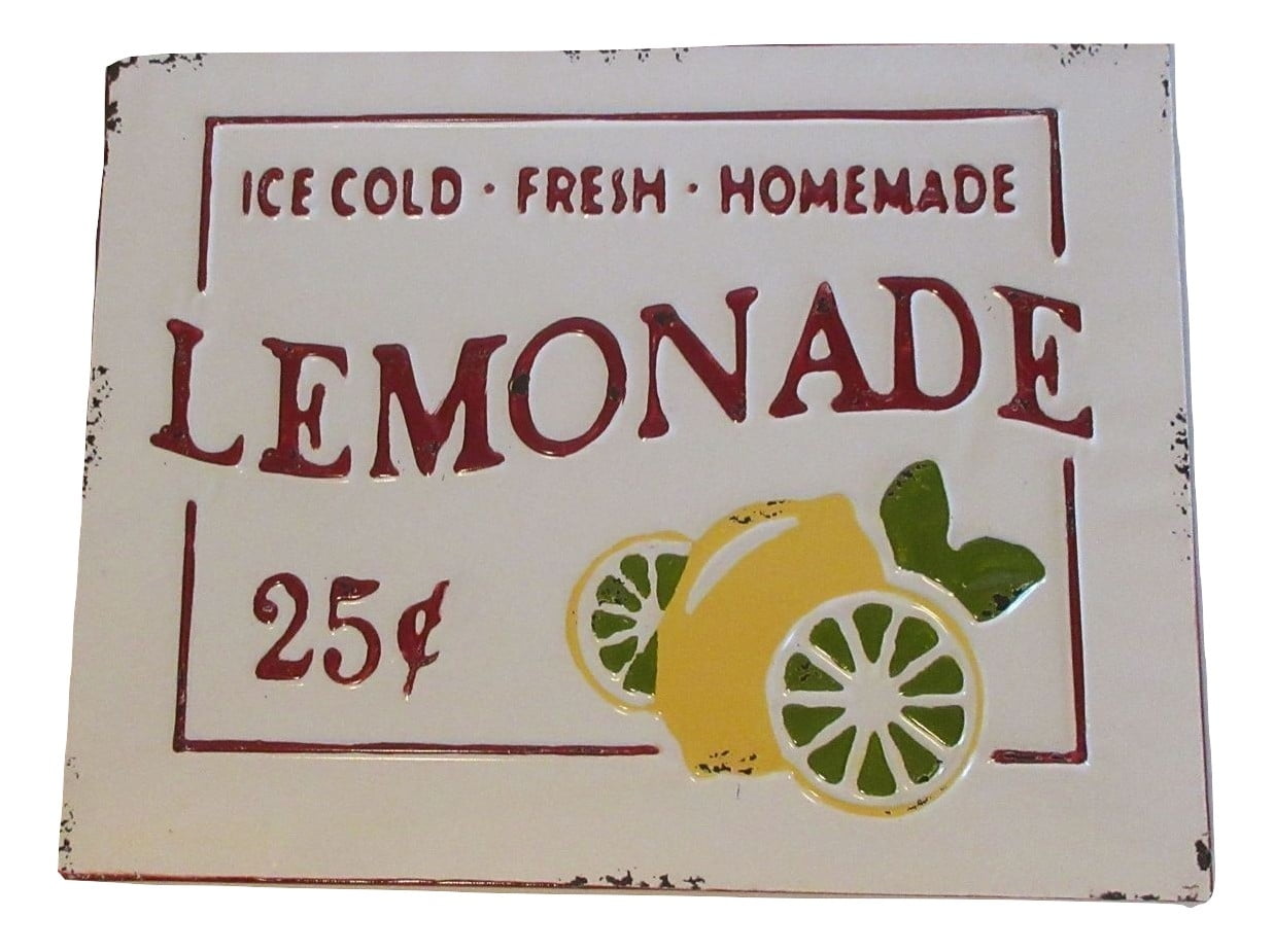 Metal Ice Cold Fresh Homemade Lemonade Sign Walmart Com Walmart Com