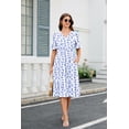 thumbnail image 7 of Zeagoo Floral Midi A-Line Dress Women's Boho V-Neck Spring Summer Dress Layer Ruffle Hem Cute Dress, 7 of 7