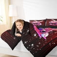 thumbnail image 3 of Castle Fairy Baseball Glove Bat Full Size Bedding Sets 7 Pieces, Ice Cream Stripes Full Size Bed in a Bag, Black Red Pink,Black Reversible, 3 of 7