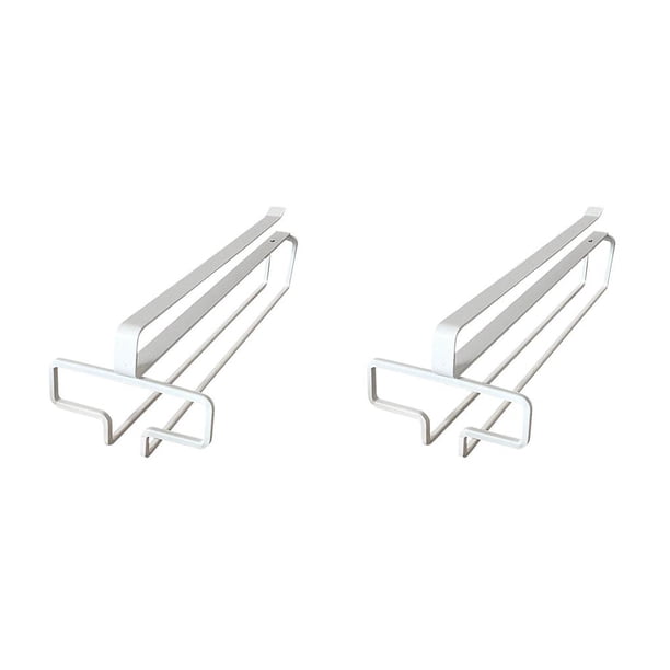 Estante para copas de vino Bearachild colgante de hierro sin perforaciones 2piezas Blanco