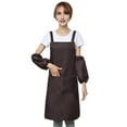 thumbnail image 4 of Usupdd H Back Style Apron With (Coffee), H Back Style Apron With Pocket For Women Men Adjustable Large Size Comfortable Kitchen Home Cooking, 4 of 5