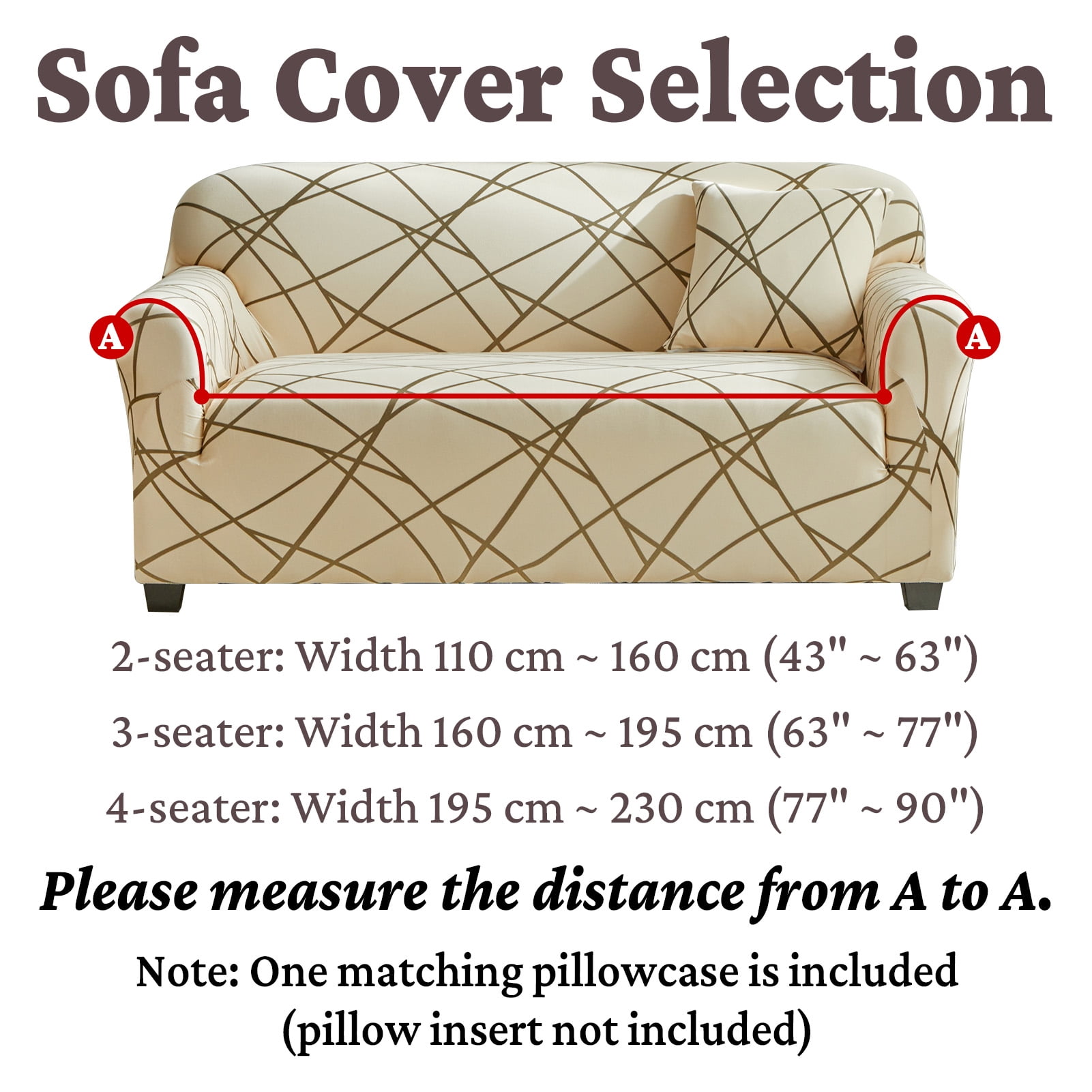 HonorHut Printed Sofa Cover Full Wrap Stretch Couch Covers Polyester Loveseat Non-Slip Slipcovers Washable Sofa Throw for Pet Hair Spill Resistance Sofa Clothes Cover Apricot
