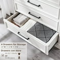 thumbnail image 5 of ACCOHOHO Farmhouse 6 Drawers Dresser Chests for Bedroom, 46' Wood Rustic Chest of Drawers, Wide Metal Handle Pull Storage Cabinet, White, 5 of 7