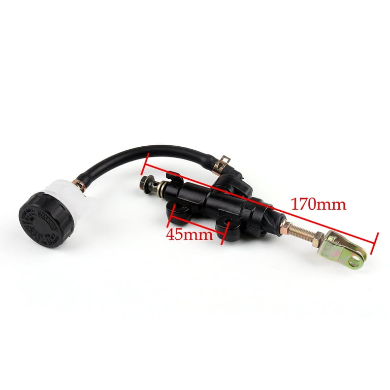 Rear Master Brake Cylinder Pump With Reservoir – Universal Motorcycle, Black
