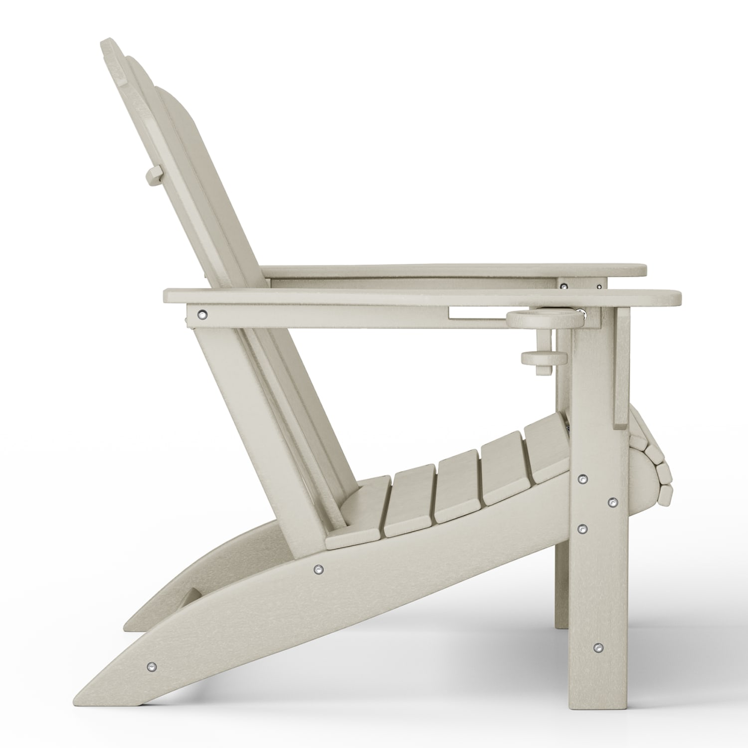 WestinTrends Highland 3-Piece Outdoor Patio HDPE Adirondack Chair With Cup Holder and Table Set, Sand