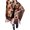 Cloud Orange, variant on Women's Shawl Wrap with Tassel Open Front Retro Poncho Cape for Fall Winter (Chevron White)
