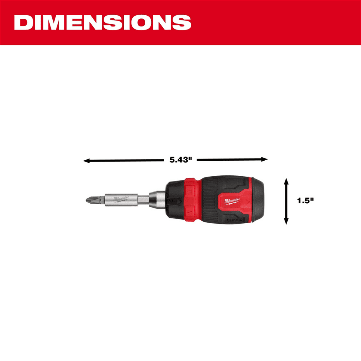 Milwaukee Tool 8-in-1 Ratcheting Compact Multi-Bit Screwdriver