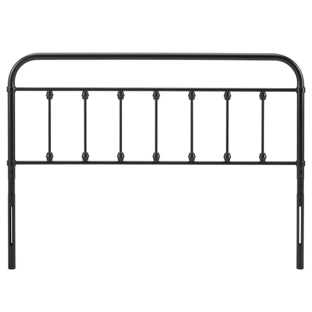 Maklaine Modern Farmhouse King Metal Spindle Headboard in Black