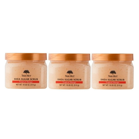 - (3 Pack) Tree Hut Shea Sugar Scrub Tropical Mango, 18.0 Oz