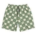 thumbnail image 3 of Uemuo Daisy Plaid Green Pattern Men's Swim Trunks Hawaiian Beach Bathing Suit Swimsuits Beach Quick-Dry Shorts with Pockets-XX-Large, 3 of 9