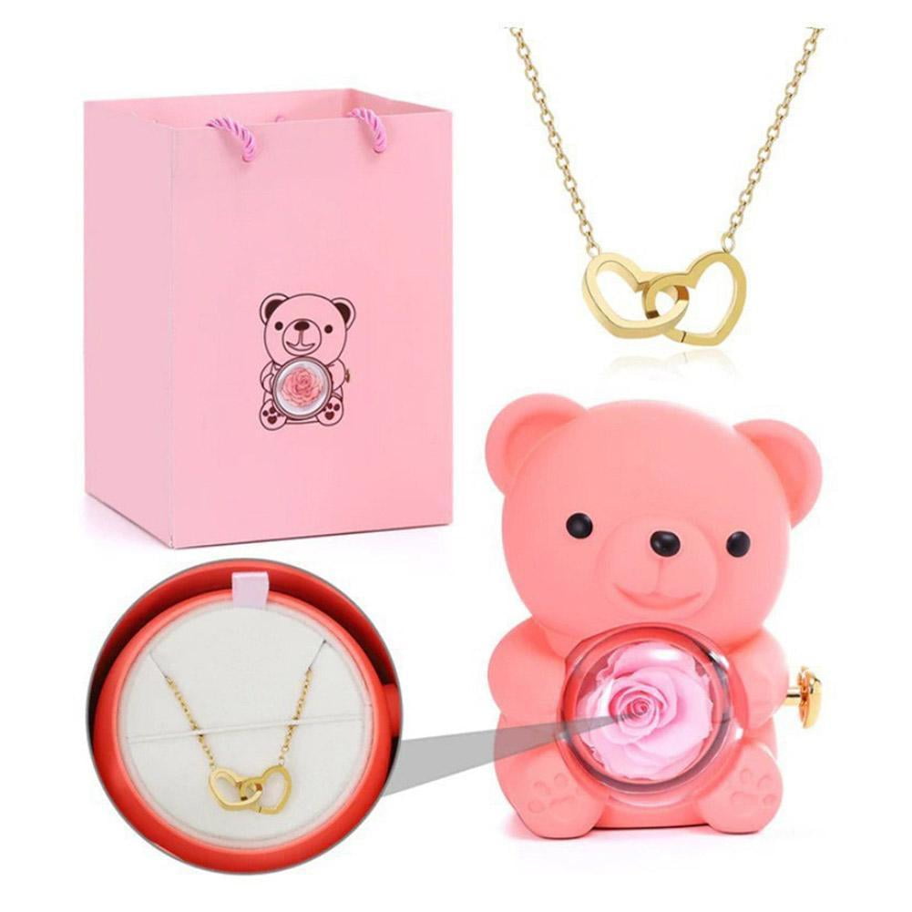 Regalos Originales Bautizos HQOLXU Rosa Preservada Con Collar En Forma De  Corazón, Día De La Madre Dia De San Valentin Para Mama Abuela Esposa Novia  Hija Hermana Regalo Regalo Boda Para Novios, image size:1001x1001