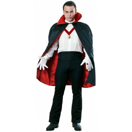 Red and Black Reversible Satin Cape Adult Costume Accessory