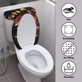 thumbnail image 3 of HELLHERO Ginkgo Leaf Art Round Toilet Lid Dust Cover Elastic Edge 2 Pcs Set Stretchy Fabric Dust-Proof for Household, 3 of 8