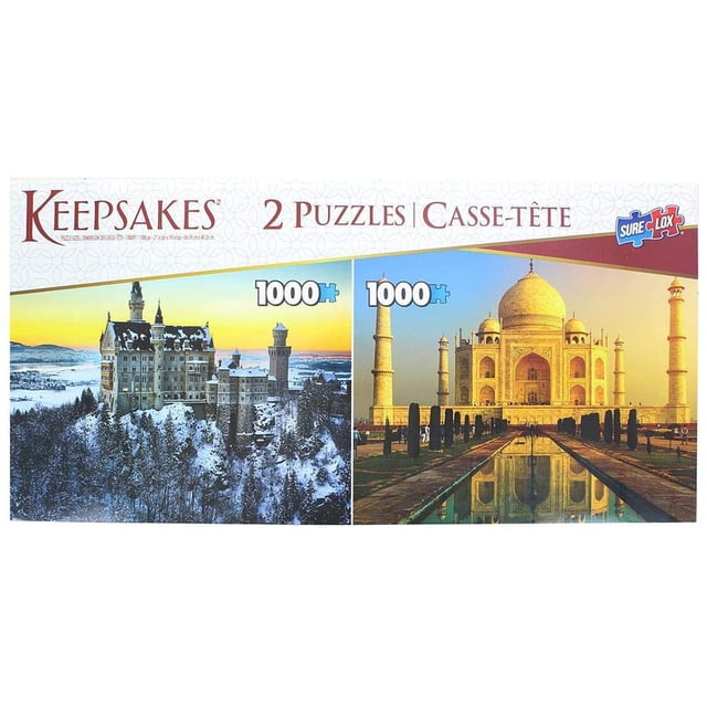 Rompecabezas The Canadian Group 1000 piezas Castillo de Neuschwanstein/Taj Mahal