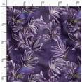 thumbnail image 2 of Soimoi Cotton Satin Spandex Purple Fabric By the Yard - 54 Inch Wide - Leaves Pattern Fabric - Botanical and Elegant Designs for Various Uses Printed Fabric, 2 of 6