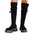 thumbnail image 2 of Lovzfmll Knee High Boots Women, Boots High Heel Warm, Mid Heel Round Toe Winter Snow Chunky Boots Casual Black Boots, 2 of 8
