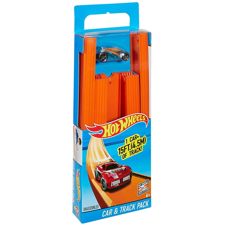 Hot wheels Pack De Voitures Et De Pistes Straight Track Track Builder  Orange