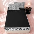 thumbnail image 4 of Erosebridal Cartoon Love Hearts Zipper Twin Comforter Sets with Fitted Sheet and 2 Pillowcases, Romantic Valentine's Day Zipper Bedding Set, Black Reversible, Charcoal Black, Black Reversible, 4 of 7