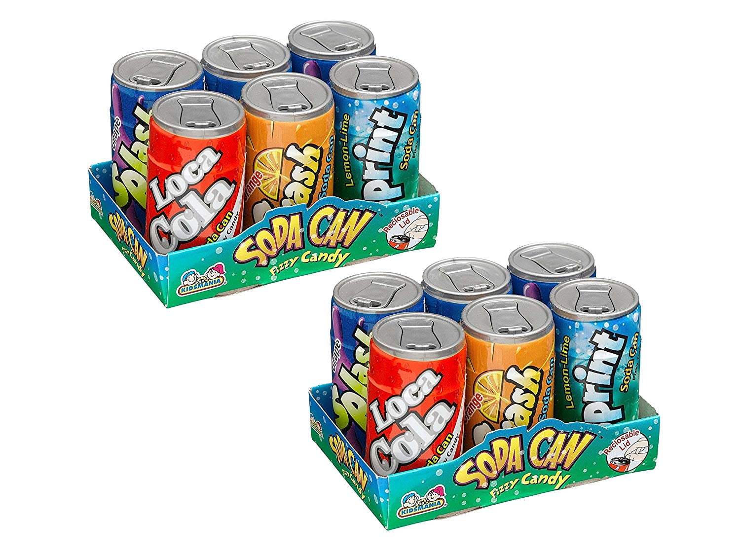  Mini  Soda  Can  Fizzy Candy 25oz 4 Assorted Flavors 12 