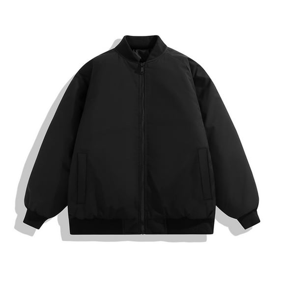 Tawop Men's Jacket Cargo Long Sleeve Hoodless Loose Casual Mens Clothing,Black,5XL