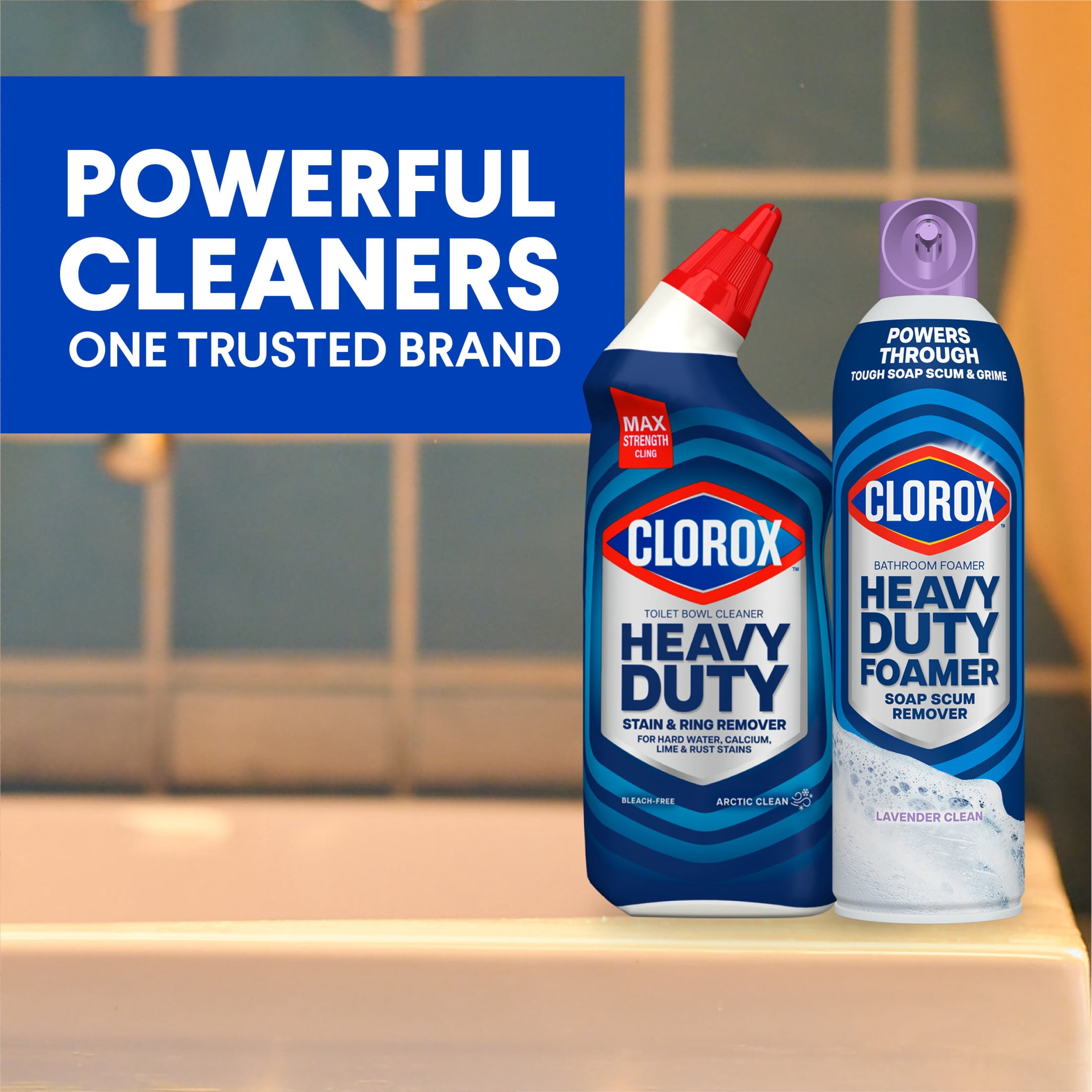 (2 pack) Clorox Heavy Duty Bathroom Foamer Soap Scum Remover, Lavender Clean, 20 Ounces