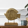 thumbnail image 2 of Decozen Wooden FISH Sculpture – Gifts for Mom or Dad on Mother’s Day, Father’s Day, or Birthday – Handmade Acacia Wood Lucky Fish Decor for Home, Office, or Mantle Display, 2 of 8