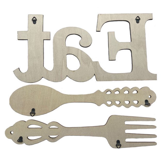 Wosthever 3 unids/set tenedor cuchara decoración de pared cocina EAT Sign restaurante de un solo lado